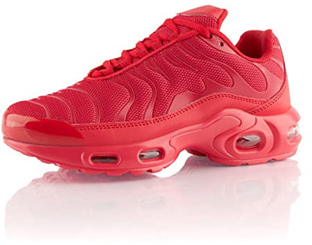 Fusskleidung® Damen Herren Sportschuhe Dämpfung Sneaker leichte Laufschuhe Neon Rot EU 38