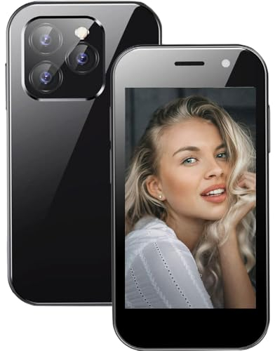Hipipooo Mini Smartphone Unlocked 4G Mobile Phone 3.0 inches,Dual SIM,2600mAh Battery,2MP+5MP Camera,Face Unlock Student Pocket Cellphone