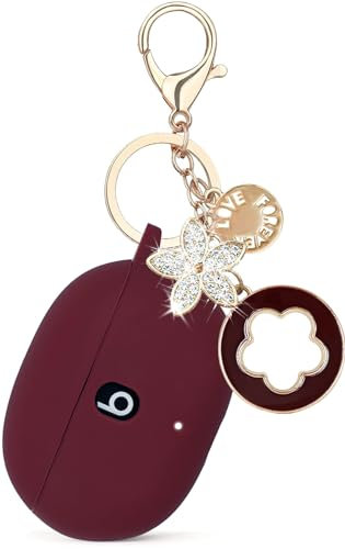 KOUJAON Case Compatible with Beats Studio Buds (2021) / Beats Studio Buds + (2023) Silicone Protective Case for Beats Wireless Earbuds with Keychain (Burgundy)