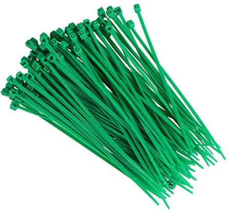 Gatuida 1000pcs Self-Locking Nylon Cable Ties 3x100mm Green Flexible Waterproof Fasteners for Indoor Outdoor Wire Bundling