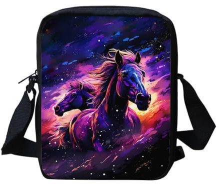xixirimido Umhängetasche für Damen und Mädchen, kleine Kuriertasche, Galaxy Horse, Einheitsgröße