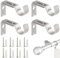 Adjustable Curtain Pole Brackets - 4 Pcs Rust-Resistant Curtain Rail Holders for Rods and Door Curerns - Thickened Iron