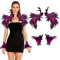 ZoneYan Gothic Gothic Feder Achselzucken mit Feder Manschetten, Federumhang Damen, Federumhang-Schal, Halloween Feder Cape, Damen Gothic Federumhang für Halloween, Karneval, Ballauftritt