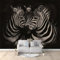 Fototapete Tier Zebra Schwarz 400x280 cm Vlies Tapete 3D Effekt Moderne Wandtapete Dekoration, für Wohnzimmer Schlafzimmer TV-Hintergrund Wanddeko Wallpaper
