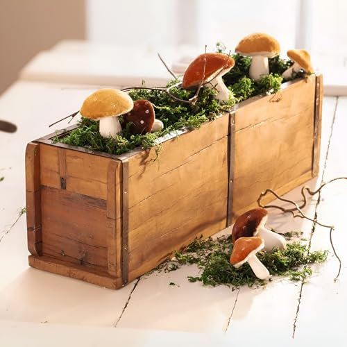 Dekoleidenschaft Aufbewahrungsbox Doppel aus Holz, 57 cm lang., rustikale Holzkiste, dekorativer Pflanzkasten, Dekokiste, Vintage Blumenkasten für Innen, Balkon & Garten, Outdoor Pflanzkübel