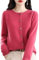 YuchiFa Cardigan en Cachemire pour Femme, Cardigan à Manches Longues avec Boutons sur Le Devant, Pull élastique en Tricot Doux et Chaud, Pull en Cachemire (Couleur Framboise,M)