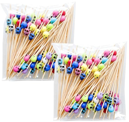200 Pz Stuzzicadenti Teschio Picks Cocktail Bastoncini Alimentari Picks Cocktail Decorazioni Plettri Cocktail Perla Picks Finger Food Picks Cocktail Di Frutta Stuzzicadenti Per Feste