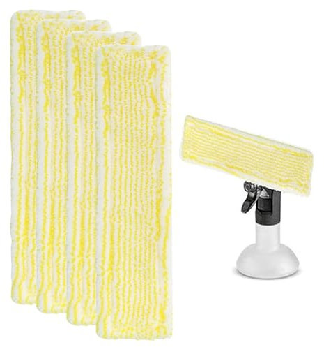 4Pack Window Vac Cleaning Pads for Karche Window Cleaner, Karchr Microfibre Cleaning Mop Replacement Pad for Wv2 Wv5 Wv6 Plus Premium Accessories, Window Cleaner 4PCS Replaceable