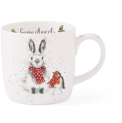 Wrendale Designs 'Snow Angel' Rabbit & Robin Mug