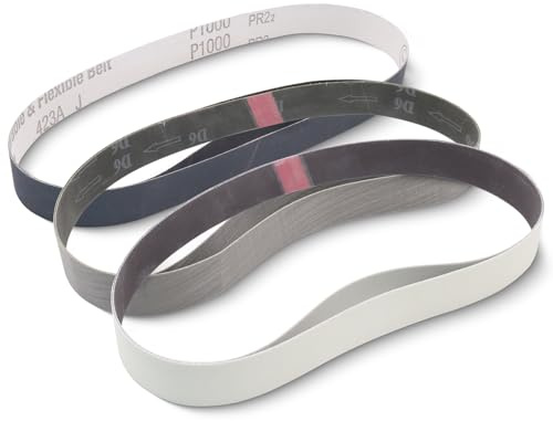 1x30 Sanding Belts for Knife Sharpening, 1000/2500/5000 Grit, 6 Pack | Ultra Fine Grit Sandpaper, Knife Polishing, Metal Finishing, Fits 1 x 30 Inch Belt Sanders