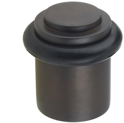 Premium Dark Bronze Stepped Door Stops for Home and Office - Solid Brass & Rubber Stopper