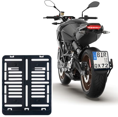 1x Kennzeichenhalter DE Für Kennzeichen im Format 180 x 200 mm 18 x 20 cm (für Motorrad Roller) Material Kunststoff Schwarz (Unlackiert)