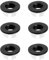 6PCS Metal Sink Overflow Ring Cover Replacement Scratch-Resistant Round Brass Basin Trim Tap Hole Round Cover Repair, Easy Install Overflow Cap for Bathroom & Kitchen Basin, Black (22-26mm)