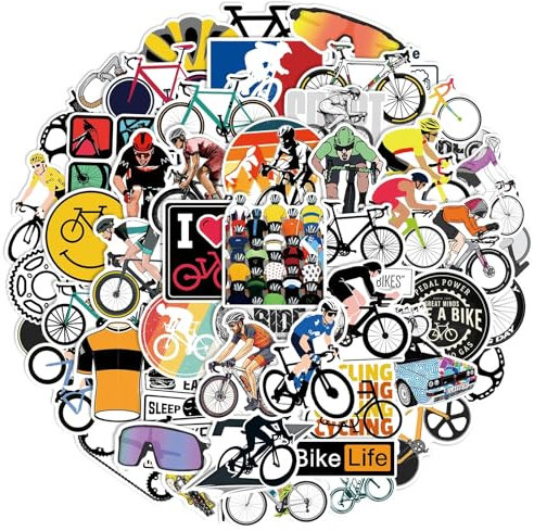 Fahrrad Aufkleber für Laptop(50PCS),Geschenk für Kinder Jugendliche Erwachsene Jungen,Bicycle Wasserdicht Vinyl Aufkleber Stickers für Auto,Motorräder Fahrrad Gepäck Scrapbook,Skateboard