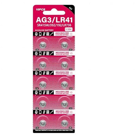 Rudiaoa Knopfzelle, AG3 1,55 V Knopfbatterien SR41 192 L736 384 SR41SW CX41 LR41 392 für Lampen Uhren