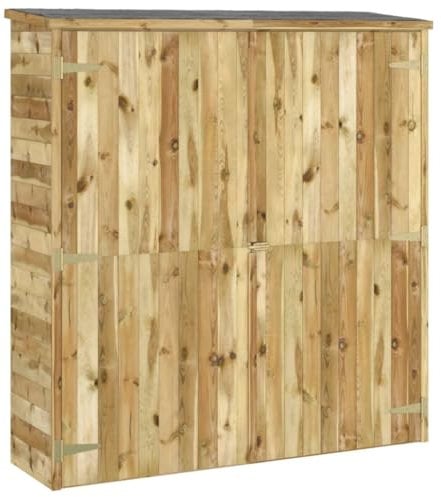 Abri de Jardin cabane cabanon Maison de Stockage Remise extérieur Hangar Outils Robuste 163 x 50 x 171 cm Bois de pin Solide Marron 02_0022404