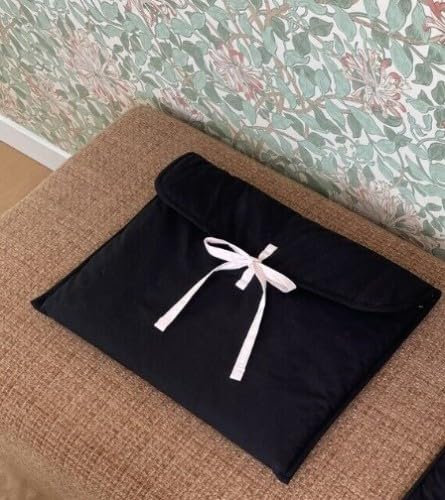 13 Inch-14 Inch Puffy Laptop Sleeve,Cute Bow Laptop Case, Aesthetic Notebook Sleeve, Compatible with 13-14 Inch Common Horizontal Laptops and Tablets (Black)