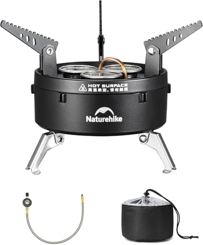 Naturehike Fornello da campeggio pieghevole leggero fornello a gas per esterni, portatile, con borsa per il trasporto, per escursioni e viaggi