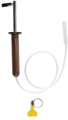 Durlo Coffee Machine Cleaning Brush, High-Pressure Espresso Machine Steam Cleaning Tool Clean Wood Handle Brush with Hose Clamp