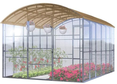 Serra BoxSER con copertura in policarbonato alveolare da 6mm a casetta per coltivazione orto piante giardino (Acciaio, 3x4m - 6mm)