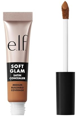 e.l.f. Soft Glam Satin Concealer, mittlere Deckkraft für Unreinheiten und Augenpartie, setzt sich nicht ab, langanhaltend, vegan und tierversuchsfrei, 42 Tan Neutral