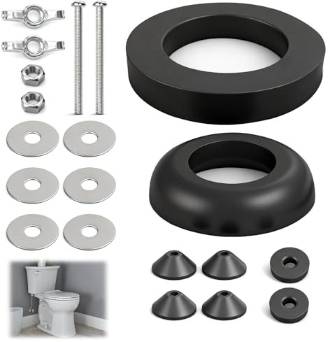 Universal Toilet Cistern Repair Kit, Tank to Bowl Rubber Gasket with 100mm M6 Stainless Steel Bolts, 1.5Rubber Dome & 2 Foam Washers, Leak-Proof Sealing Rings Fit 2''/3'' Toilets, Easy Installation