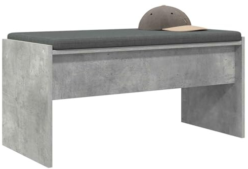 vidaXL Flurbank mit Kissen Beton Grau 83 x 38 x 40 cm