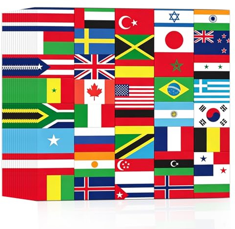 40 Stück Flaggen Der Welt Servietten, 33x33cm Länderflaggen Papierservietten für Weltflaggen Party Deko Geburtstagsservietten