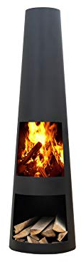 GardenmaxX Original Gartenkamin/Terrassen-Feuerstelle Rengo XL Black, Kamin 145cm Black Edition