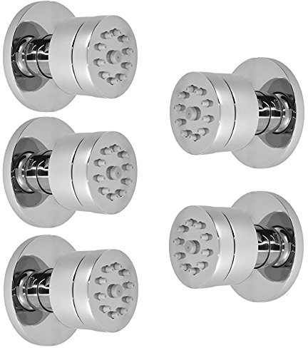5x Seitenbrause/Köpermassagedüse für Dusche im runden modernen Design