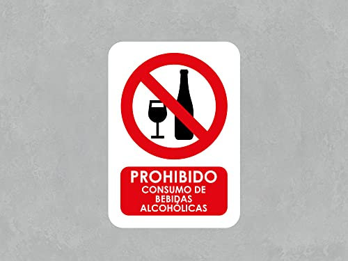 Oedim Señal PVC Prohibido Tomar Bebidas alcohólicas Tamaño A4 (29,7x21cm) Material PVC Resistente