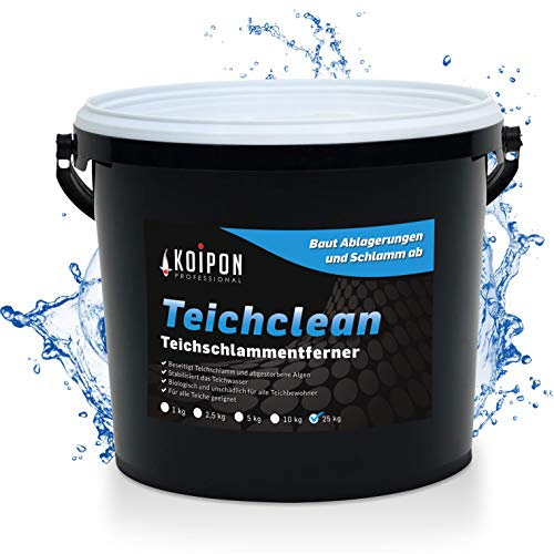KOIPON Teichclean 25 kg Teichschlammentferner, Biologischer Abbau von Teichschlamm, Teichreinigung von Laub, Schlamm und Ablagerungen, für Fischteich oder Gartenteich