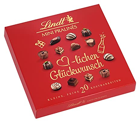 Lindt Schokolade - Mini Geburtstag Pralinés | 12 x 100 g | Pralinen-Schachtel mit je 20 Pralinen in 9 köstlichen Sorten | Pralinengeschenk | Schokoladengeschenk