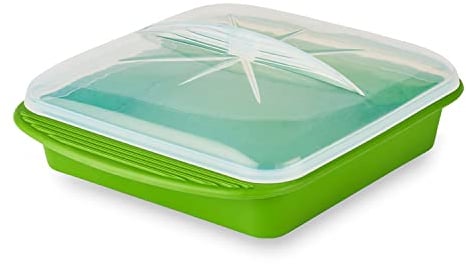 mastrad F69288 Papillotes Minute XL – Flexible & Anti-Adhérente – Préserve Les Nutriments De Vos Aliments – Cuisson Saine – Adaptée Au Four & Micro-Onde – Silicone sans BPA – Contece 2,2 L – Vert