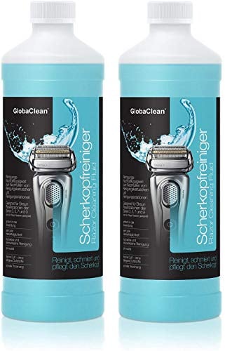 GlobaClean Scherkopfreiniger Nachfüllflüssigkeit - Kompatibel für Braun Clean & Renew Reinigungskartuschen - Braun Reinigungskartuschen Series 9 - Scherkopfreiniger für Braun Reinigungskartusche 2x 1L