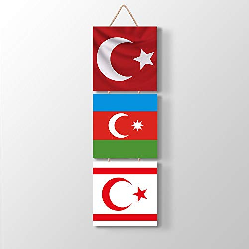 ÜLKÜCÜ Market Bilder Wandbild 3-teilig 20x66 Kunstdruck Wolf Bozkurt Türk Atatürk Osmanli Türkiye
