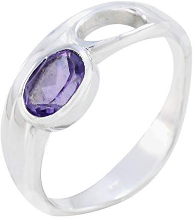 joyas plata améthyste pierre précieuse naturelle en argent sterling pourpre bague améthyste - février naissance Verseau astrologie bague de pierre gemme naturelle-SRAMEFC-3011-68
