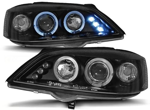 CR-Lights Angel Eyes Scheinwerfer Set für Opel Astra G 1998-2004 in schwarz
