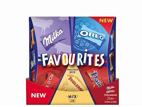 Schokolade Milka | Favoriten Box Pralinen Mix | Milka Großpackung | Milka Tafel Schokolade | 8 Pack | 1272 Gram Total