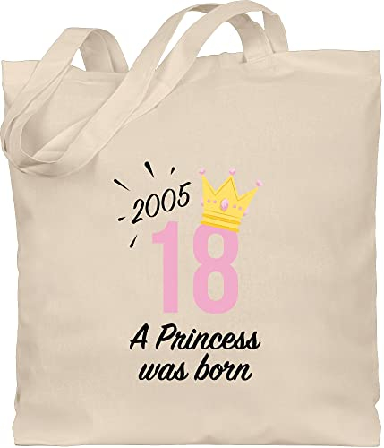 Shirtracer Baumwolltasche - 18. Geburtstag - Achtzehn Mädchen Princess 2007 schwarz - Unisize - Naturweiß - geschenke für freundin zum 18 volljährig geschenk 18ten (18) bauwollbeutel endlich