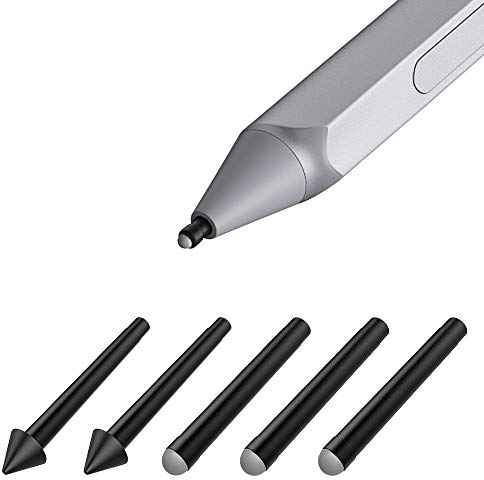TiMOVO Pointes de Stylet Surface, Lot de 5 Surface Pointes Mine Originale Remplacement pour Stylet Surface en Caoutchouc pour Surface Pro 2017 Pen (Modèle 1776), Surface Pro 4 Pen, 3HB + 22H - Noir