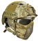 MH Taktik Fast Helm kombiniert, Mit Faltbarer Gehörschutz Halbgesichts Netz Maske und Goggles für Airsoft Paintball CS Game