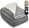 Beautissu Sherpa Decke Wohndecke Kuscheldecke 150x200cm Hellgrau/Weiß – Warme & Dicke Winterdecke Fleecedecke Lammfell-Optik – Flauschige XL Kuscheldecke Sofa Überwurf Couch Decke – Alina