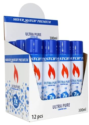 12 Flaschen Premium Feuerzeuggas Nachfüllgas Feuerzeug 300 ml (12)