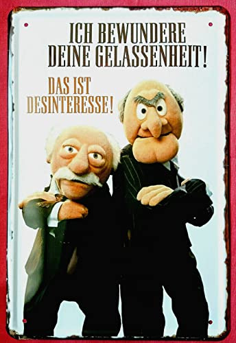 Tin Sign Retro Blechschild 20 x 30 cm Meine Gelassenheit ist Desinteresse lustiger Spruch Bar Kneipe Geschenk