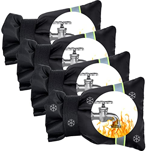 Outdoor-Wasserhahn-Abdeckung, wiederverwendbare Sprinkle Valve Isolierung Wrap und Schlauch-Lätzchenabdeckung, 4 Stück
