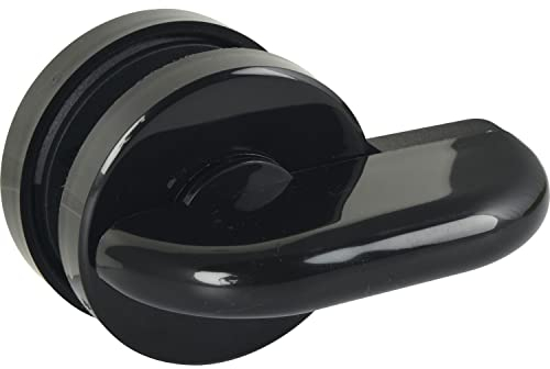 ECO Überwurfriegel WC (Trennwand) mit Notöffnung über Vierkantdorn 8mm, Kunststoff schwarz