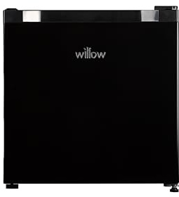Willow WMF46B 46L Mini Tabletop Fridge with Adjustable Thermostat, Reversible Door - Black