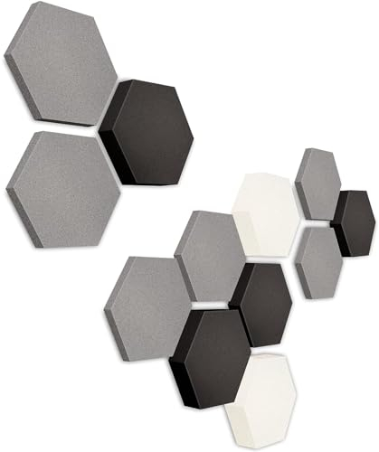 platino24 Akustikpaneele 12 Elemente Edition LOFT 3D I Ø 300mm Akustikplatten Schalldämmung Wand & Decke I Akustikschaum Schall-Absorber aus Basotect 30-70mm mit farbiger Akustikbeschichtung