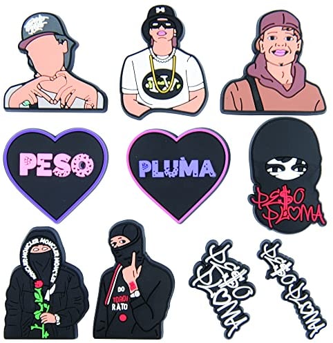Sänger Karol G Peso Pluma Feid Schuh Charms Schuhe Dekoration für Teenager Damen Herren, Kein Edelstein